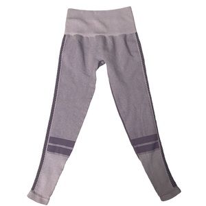 NUX Compression Leggings Purple Workout Lattice sides Small NWOT